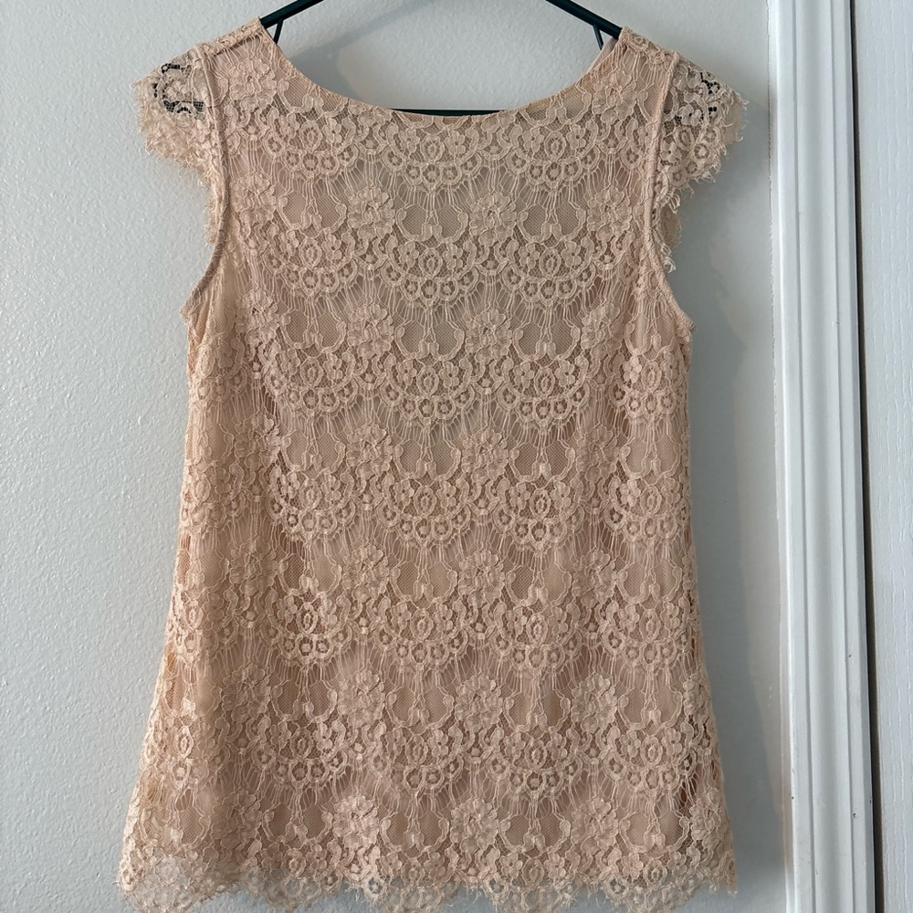 The Limited Lace Blouse in Beige